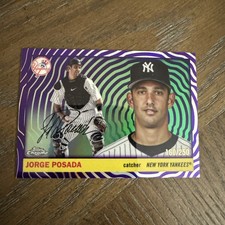 Jorge Posada 2025 Topps Chrome Platinum Anniversary Purple Refractor #422 /250
