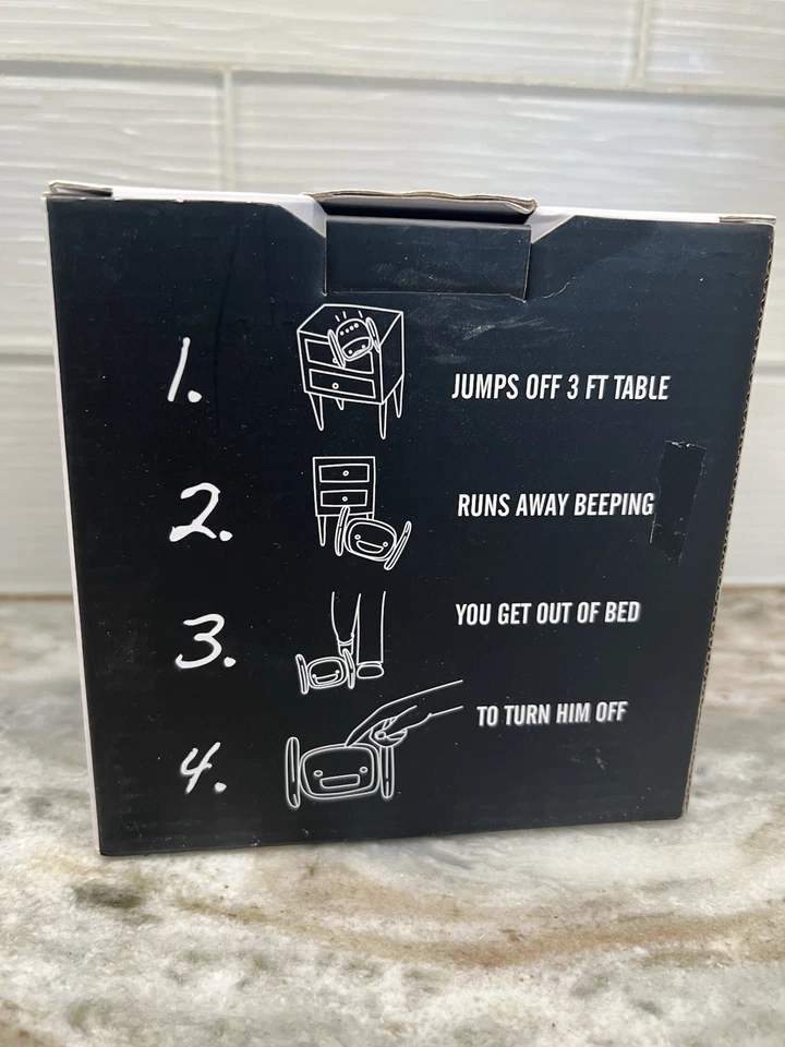 New Clocky Alarm Clock On Wheels Nanda Home Extra Loud For Heavy Sleepers Chrome - Image 3 of 4