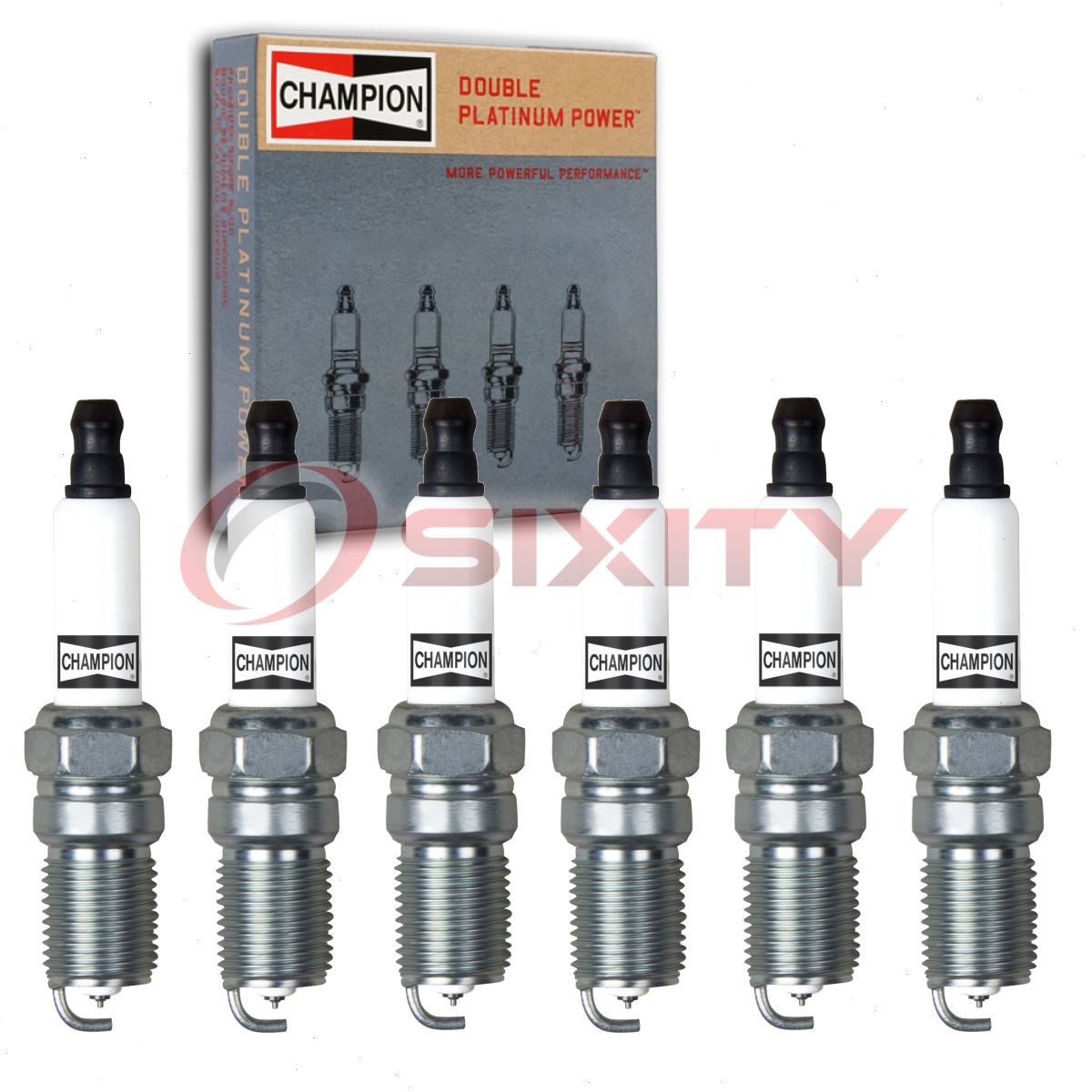 6 pc Champion Double Platinum Spark Plugs for 1988-1991 Buick Reatta 3.8L V6 ad