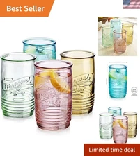 Vintage Set of 4 Assorted Mason Collins Glasses - 20 Oz Hand-Wash Only