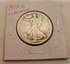 1917 D Walking Liberty Half Dollar Reverse Mint Mark Silver Coin