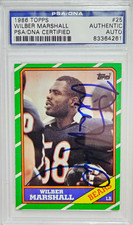 1986 Topps #25 Wilber Marshall Signed Rookie Card Autograph RC PSA Bears SBXX. rookie card picture