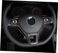 Maxdool Carbon Fiber Steering Wheel Cover Sequins Frame Trim Emblem For Vw