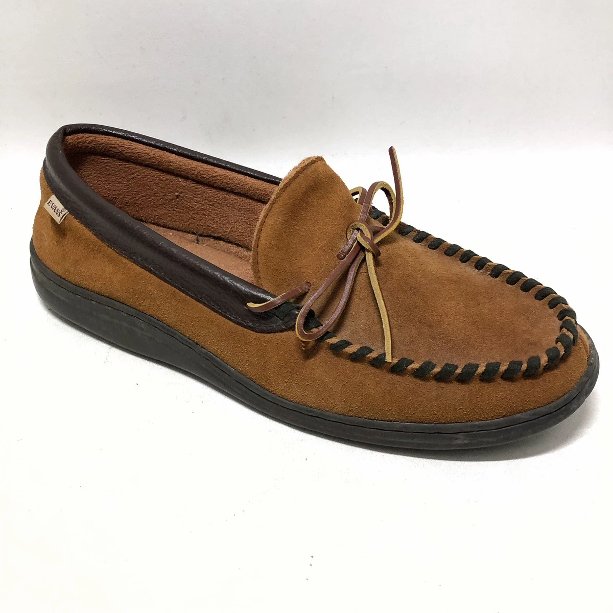 LB Evans Alton Driving Moccasin Slipper Leather Shearling Men’s 11 L.B. L.B. Evans Leather Slippers for Men for sale | eBay main image 3