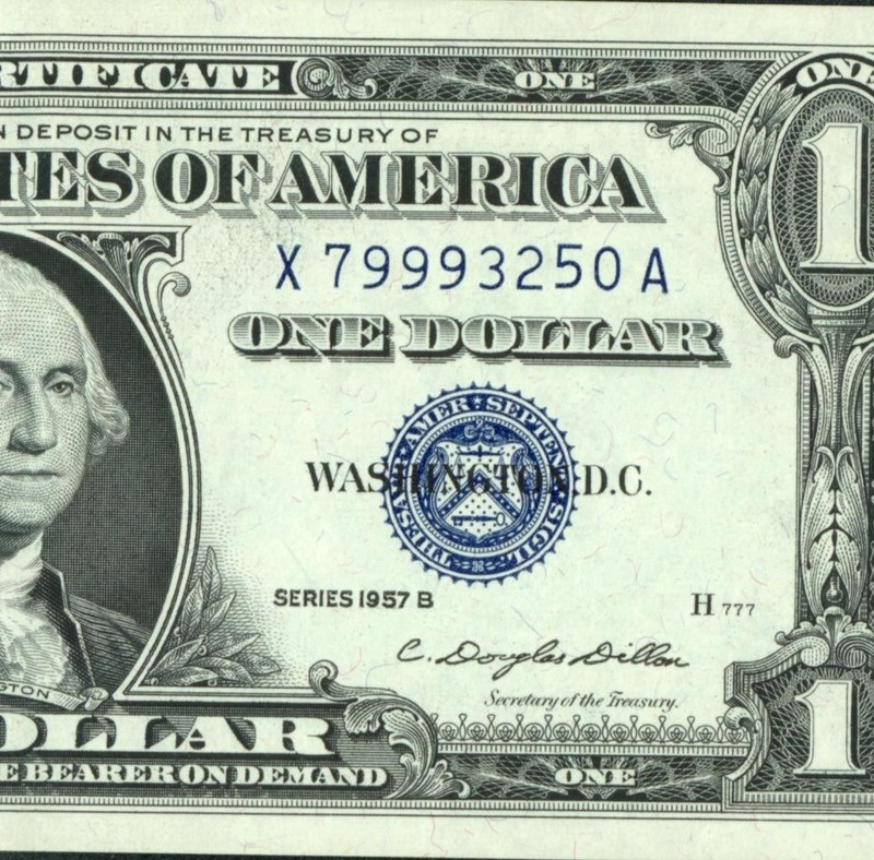 $1 1957 (( AU )) Silver Certificate Note ** CURRENCY (2nd of 2 consecutive)