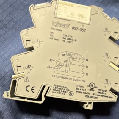 WAGO 857-357 Relay Module 75V AC/DC 6A Pack of 3 Control Panel