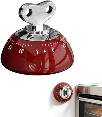 Retro Kitchen Timer Magnetic Mechanical 60 Minute Wind Up Timer No Red