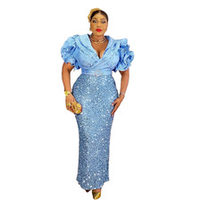 Women Plus Size New Sequin Kaftan Maxi Dress Evening Party Prom Formal Long Gown