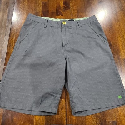 DC Shoes INC Shorts Mens Size 34 Gray Plaid Logo Casual Skating Chino