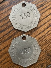 lot 2 jetons présence atelier de construction 130 Pont àMousson saint gobain PAM
