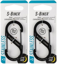 Nite Ize S-Biner Stainless Steel Dual Carabiner 3 - Black 2-Pack