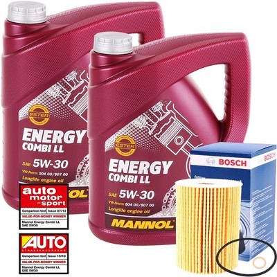 BOSCH ÖLFILTER + 8L 5W-30 MOTORÖL MANNOL ENERGY COMBI LL API SN CF für BMW LL-04