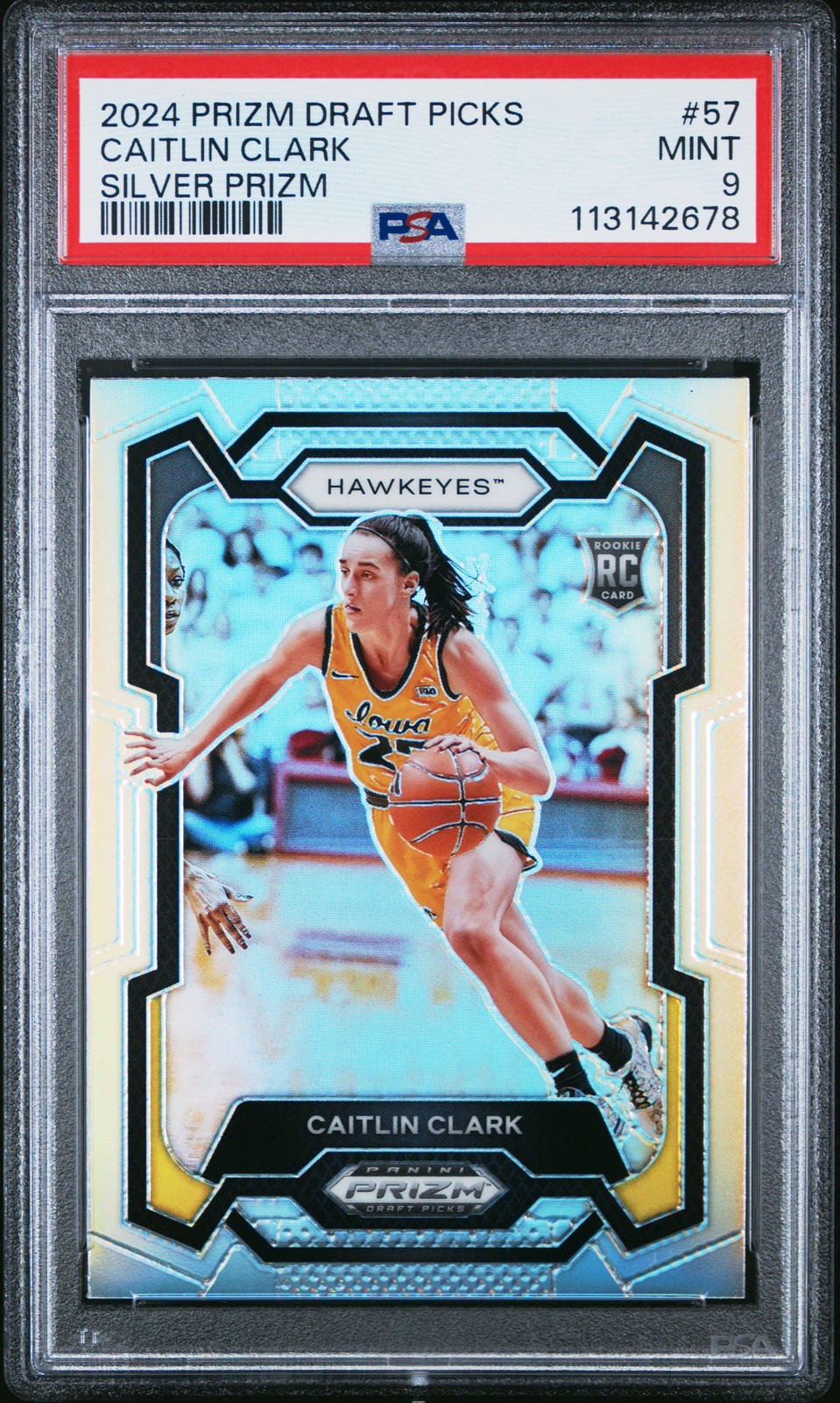 2024 Panini Prizm Draft Picks #57 Caitlin Clark Silver Prizm PSA 9