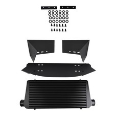 Big Aluminum Intercooler With Air Guide Plates Kit 76.2mm Ports Universal Fit Big Aluminum Intercooler With Air Guide Plates Kit 76.2mm Ports Universal Fit