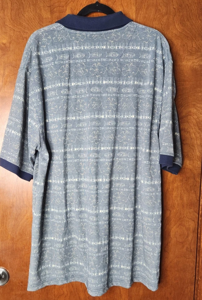 Vintage Field & Stream Shirt Size XXL Short Sleeve Floral & Fish  - Image 2 of 4