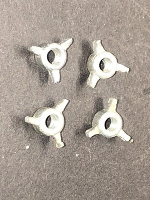 Four Riggen 1/24 Slot Car 3 Prong Knock Offs For BZ  Standard Axle Thread