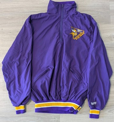 Vintage Minnesota Vikings NFC Pullover Quarter Zip DeLong USA Team NFL Jacket  L