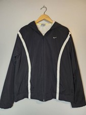 Nike Jacket Youth Boys XL 16-18 Black Windbreaker Hooded Full Zip Lined Coat