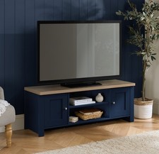 Highgate Large TV Unit  2 Door – Navy Blue & Oak ,Grey & Oak, Cream &  Oak  55″