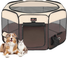 Dog Playpen, Foldable Pet Play Pens with Carrying Bag for Cat