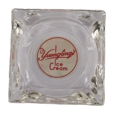 Vintage Glass Marketing Ashtray Yuengling's Ice Cream Pottsville Pennsylvania PA