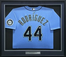 Seattle Mariners Julio Rodriguez Signed Framed Blue Nike Jersey Beckett