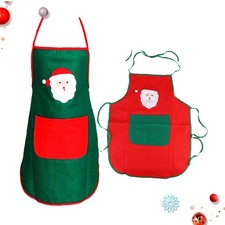 2 Pezzi Grembiuli da Cucina Babbo Natale Mezzo Corpo Grembiuli Senza Maniche per Uso Domestico