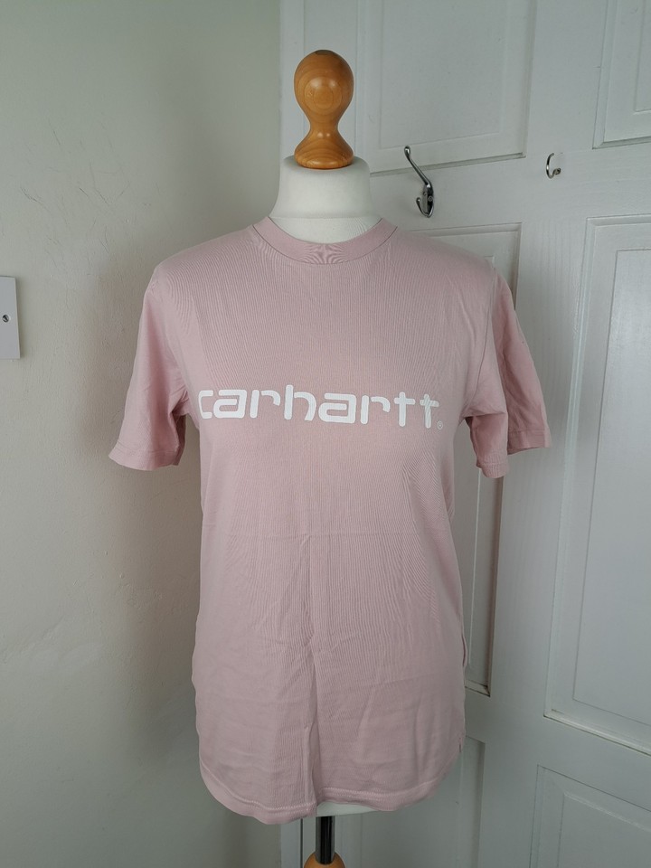 CARHARTT Light Pink Slogan T Shirt Size XS 100% Cotton