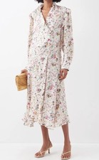 ISABEL MARANT ETOILE Bianca Floral Jacquard Midi Dress In Ecru WOMENS SZ 38 NWT