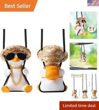 Cool Swinging Duck Car Hanging Ornament Cute Car Decor Rear View Mirror Acces...