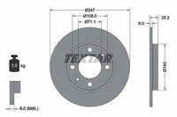 2X Textar Bremsscheibe Hinterachse U.A. FüR CitroËN, Peugeot