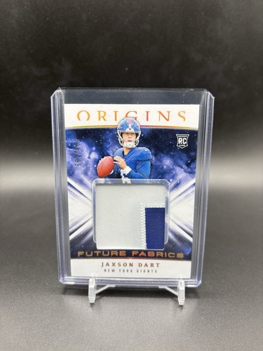 Image showcasing 2025 Panini Origins Future Fabrics Relic Jaxson Dart NY Giants RC /199 ...