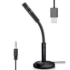 3.5mm Studio Microphone Speech Mic Stand Holder USB Desktop Microphone Mini Note