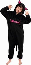 Cat Costume for Kids, Cat Jumpsuit black Cat Halloween Costumes for Girls, 4-6Y
