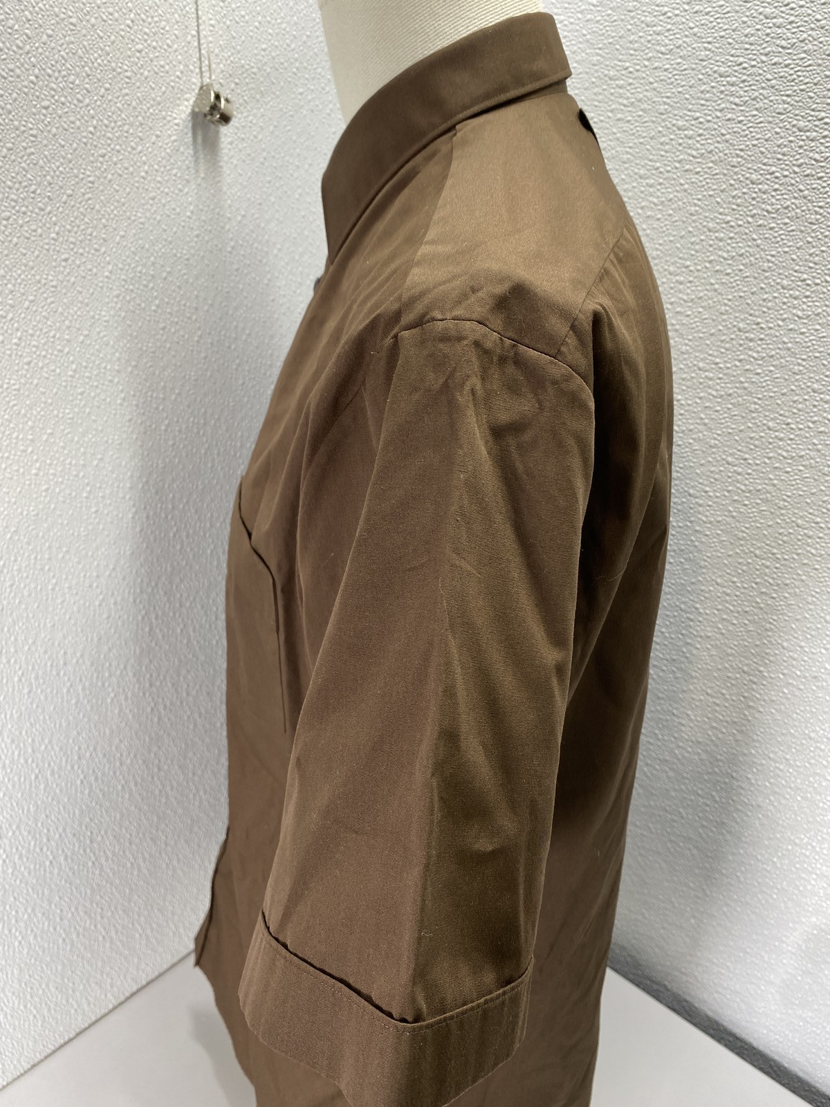 Prada Mens Short Sleeve Cotton Blend Button-Up Shirt Size 40 Brown thumbnail 6