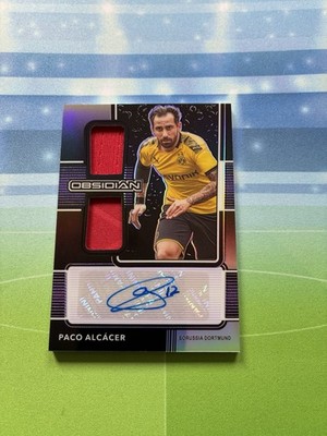 2020-21 Panini Obsidian Dual Jersey Ink Paco Alcacer Purple /75 Dortmund b