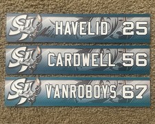 San Jose Barracuda Nameplates - Ethan Cardwell Havelid Signed Vanroboys Sharks