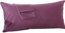 Body Pillowcase 20x72 Pillow Cover 100 Egyptian Cotton Plum Solid Set of 1 B...