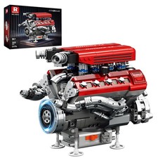 V8 Engine Model Kit Runs 1101 PCS 8-Cylinder Car Engine Building S Cylinder