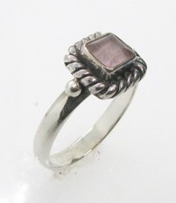 925 STERLING SILVER PRINCESS CUT AMETHYST RING SIZE 7 3.2G
