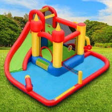 Inflatable Slide Bounce House Bouncy Splash Park Jumping Kids Rime w/Ocean Ball