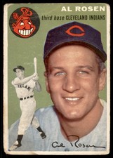 1954 Topps #15  AL ROSEN  Cleveland Indians  VG (Crease/Wrinkle TL - Wear)