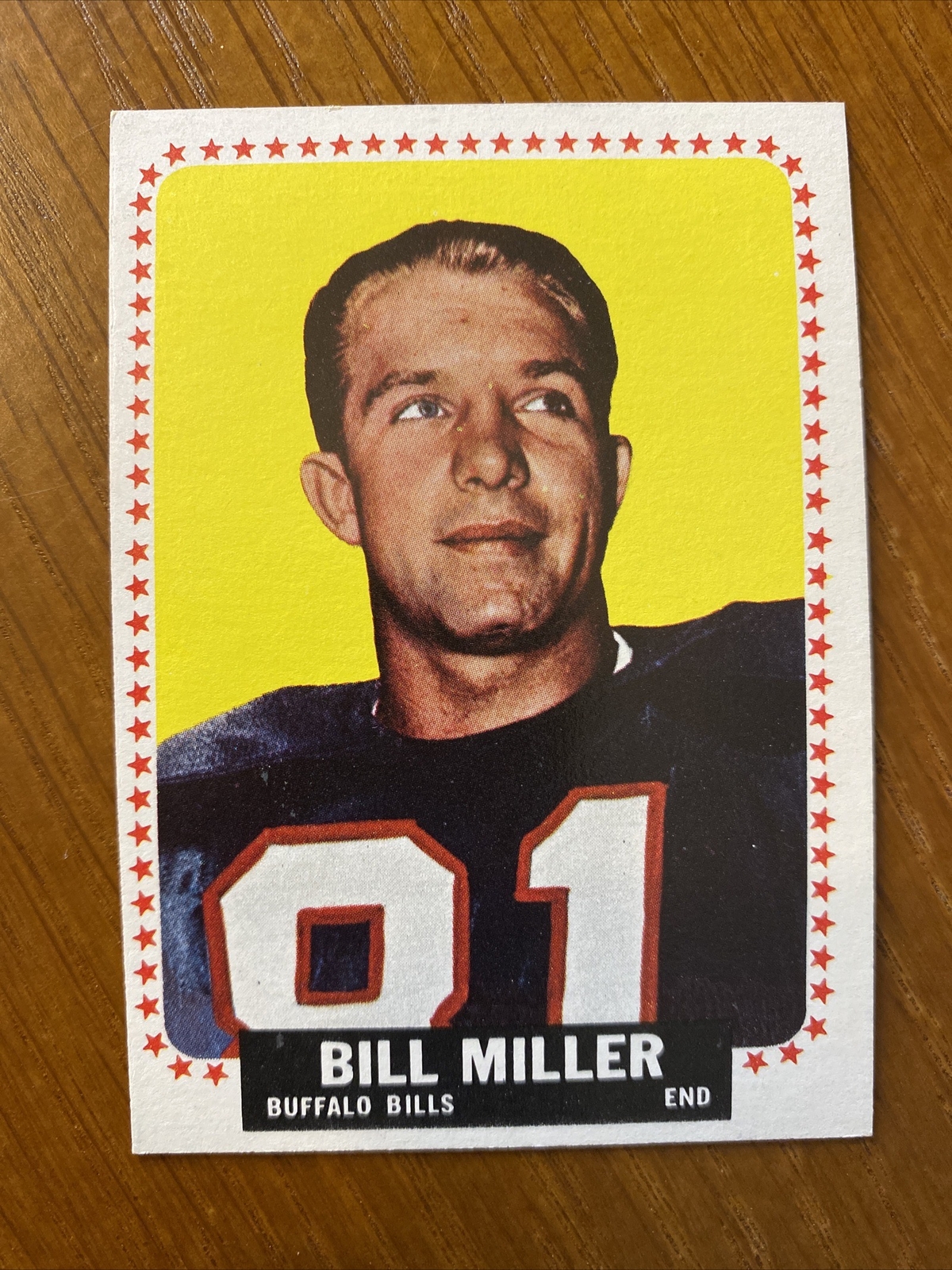 1964 64 Topps Football Card #32 Bill Miller Buffalo Bills NMMT SHARP