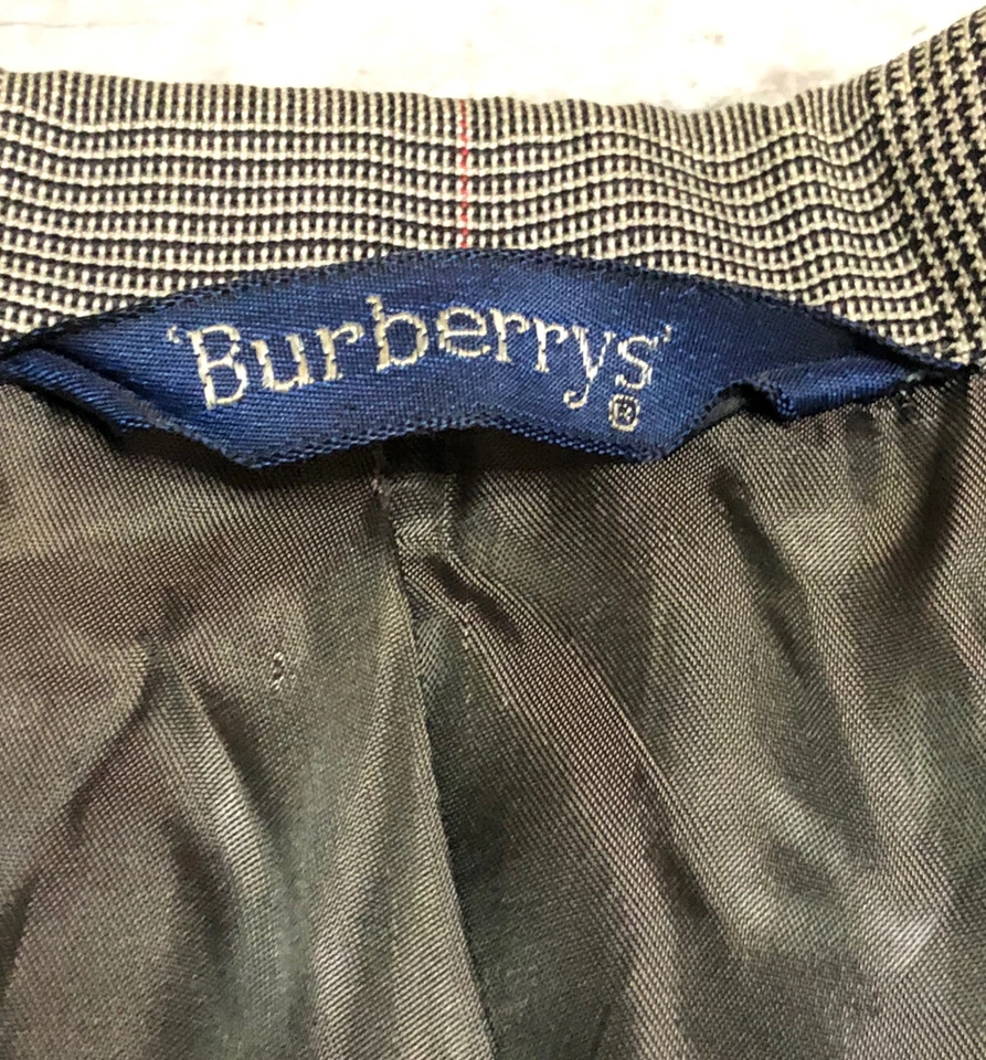 Blazer Burberry vintage para hombre estampado a cuadros pata de gallo talla 44 regular hecho en EE. UU. Foto 4 de 4