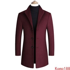 New Mens Wool Blends slim fit Coats Autumn Winter New Solid Wool Jackets outwear