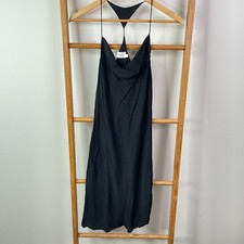Zimmermann Slip Dress Womens 0 Black Silk Cowl Neck Sleeveless Racerback Midi