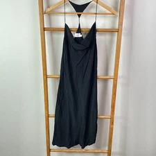 Zimmermann Slip Dress Womens 0 Black Silk Cowl Neck Sleeveless Racerback Midi