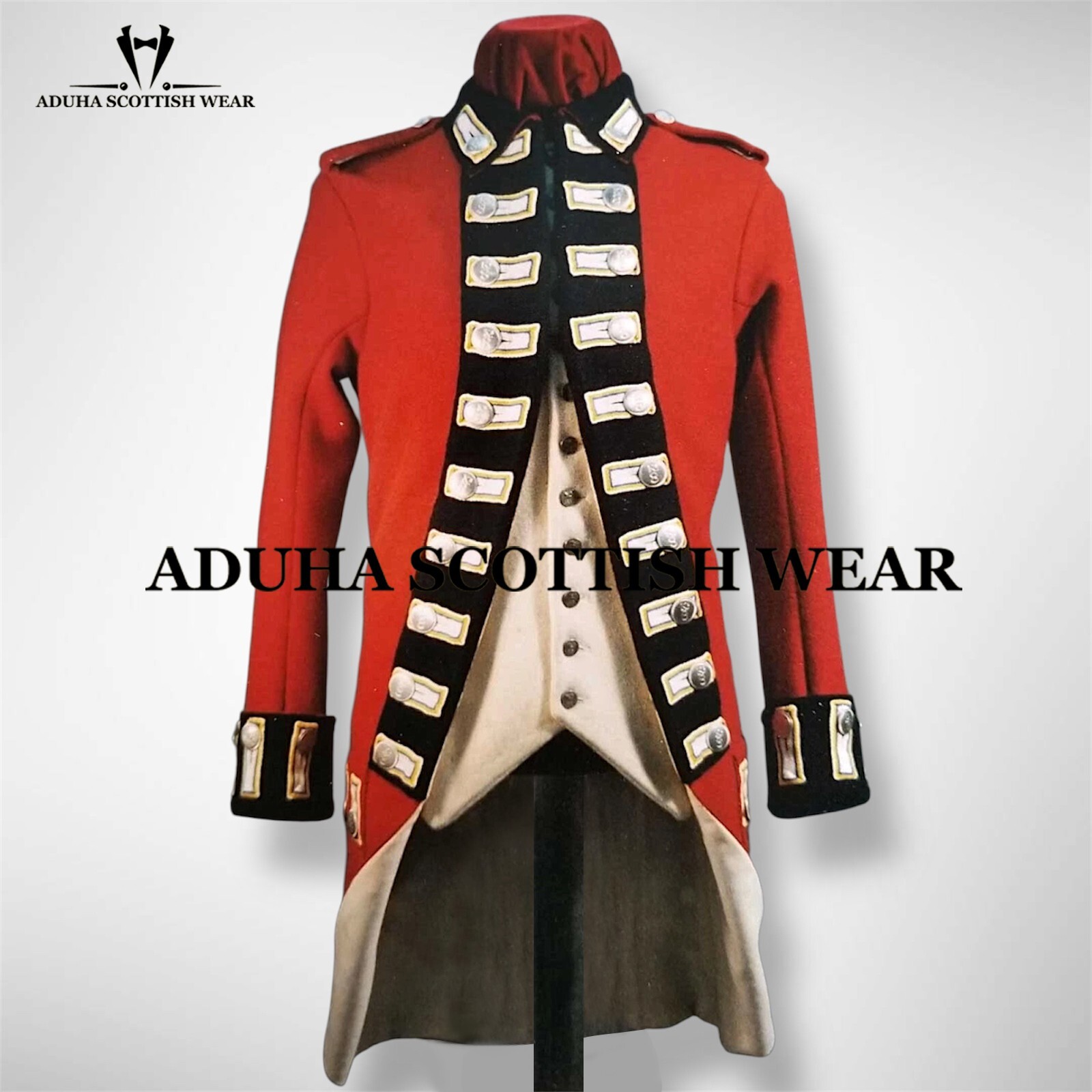 New Men's British Revolutionary War Redcoat Officer Uniform 18th Century Replica