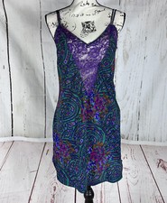 Victoria  s Secret vintage negligee teddy nightgown dresspurple lace M EUC