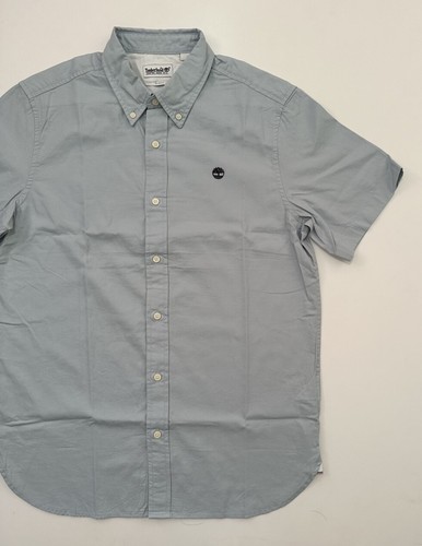 Timberland Men's Short Sleeve Shirt Slim/Regular Fit Button Down Sky Blue S-3XL - Picture 5 of 17